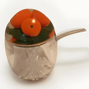 Olla retro de acrílico vintage con naranjas en la tapa - Imagen 1 de 8