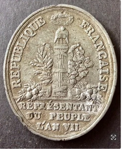France - Directoire - Conseil des Cinq-Cents l’An 7 - Médaille de Membre - Picture 1 of 2