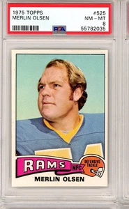 1975 TOPPS #525 MERLIN OLSEN - HOF Los Angeles Rams - PSA 8 - Picture 1 of 2