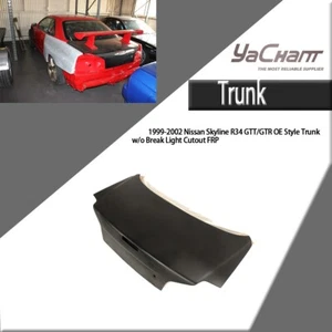 FRP OE Style Trunk w/o Break Light Cutout For 99-02 Nissan Skyline R34 GTT/GTR - Picture 1 of 9