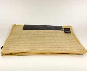 RACHEL ZOE 4 PC Set cotton Placemats Fabric 13" x 19" Yellow & Cream New - Picture 1 of 7