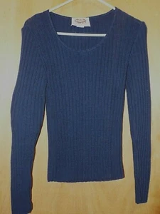 Vintage 90's Ladies Sealed With A Kiss SWAK Navy Knit Long Sleeve Sweater Size M - Picture 1 of 7