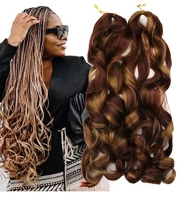 Curly Braiding Hair 22 inch Loose Wave French Curl Braids Silky Synthetic Ext - Picture 1 of 6