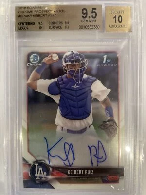 2018 Bowman Chrome On Card Auto Keibert Ruiz Auto BGS 9.5/10! - Image 1 of 2