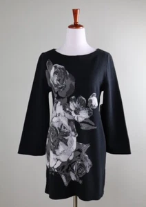 CHICO'S NWT $109 Tunic Rustic Blooms Floral Sweater Top Size 1 US Medium - Picture 1 of 6