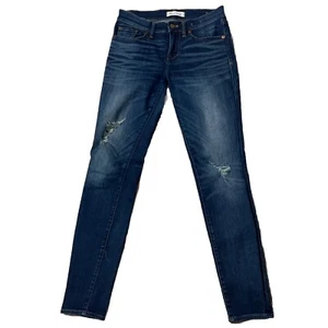 Madewell Jeans Womens Size 26 Blue Denim Distressed Skinny Skinny Medium Wash - Picture 1 of 12