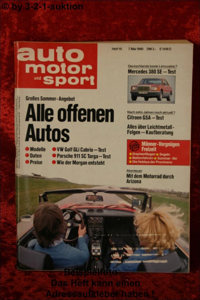 AMS AUTO MOTOR SPORT 10/80 * PORSCHE 911SC TARGA MERCEDES 380 SE AMC EAGLE - Immagine 1 di 1