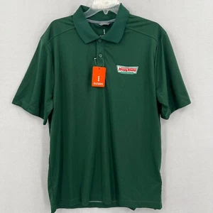 Krispy Kreme Doughnuts Polo Shirt Mens Size Large Forest Green Employee Uniform - Picture 1 of 10