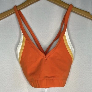 Gigo Active Brazil halter sports bra in orange white and yellow size S small NWT - Picture 1 of 14
