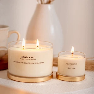 Meeraboo Gold Lid All-Natural Soy Wax Fragrance Jar Candles - Picture 1 of 2