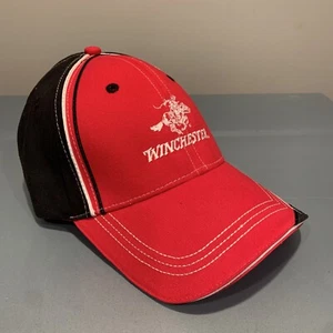 Vintage Winchester Hat Cap buckle back Red/Black Cap America - Picture 1 of 9