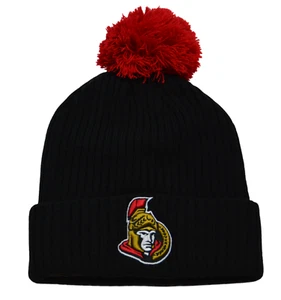Ottawa Senators NHL Keystone Ribbed Knit Beanie Pom Winter Hat by Fanatics - Picture 1 of 2