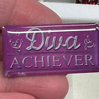 Diva Achiever Silver On Purple Vintage Tack Pin T-6606