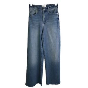RAHMEN Jeans Damen 27 blaue Denimhose Le Palazzo kurz hell gewaschen roher Saum Knöchel - Bild 1 von 8