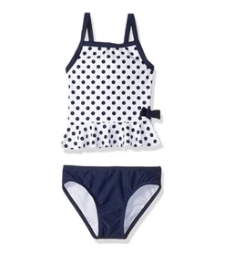 Kiko & Max Little Girls Tankini Bathing Swim Suit White Navy Size 4 7670 - Picture 1 of 2