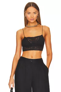 Free People Lyra Bralette - BLACK - Large Size L - 14 16 18 - Womens Lace Top - Picture 1 of 4