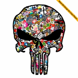 Sticker Bomb puniser skull Adesivo teschio auto moto casco print pvc 1 PZ. - Picture 1 of 8