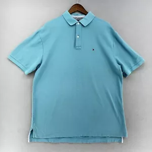 Polo Tommy Hilfiger 2011 verde azulado para hombre XL agua turquesa golf preppy holgado Y2K - Imagen 1 de 7