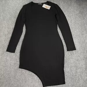 Pretty Garden Bodycon Dress Size Large Long Sleeve Cut Out Thigh Ribbed Knit NEW - Picture 1 of 9
