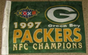 1997 Green Bay Packers NFC Champions NFL Small Football Flag - Picture 1 of 1
