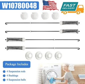 4-teiliges W10780045 W10821956 Waschmaschine Aufhängestange Kit für Whirlpool Kenmore Maytag - Bild 1 von 16