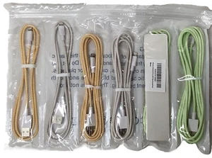 6 Pack Apple Charger Cable For iPhone IPad Air Pod 3ft 6ft Multicolor New - Picture 1 of 3