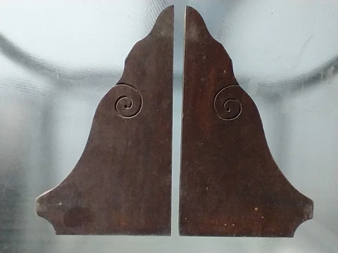 Antique Walnut Fluted Shelf Brackets Victorian Corbels 6 1/2 X 10 1/2 Ca. 1880 Cover