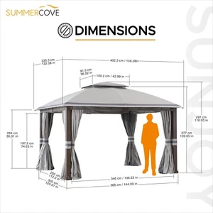 SummerCove Fiona 11 ft. x 13 ft. 2-tier Patio Gazebo - Picture 1 of 6