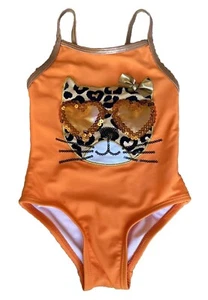 TRAJE DE BAÑO FLAPDOODLES NIÑOS LEOPARDO DE UNA PIEZA Leopardo, naranja-2T/ 🧡🧡🧡 - Imagen 1 de 9