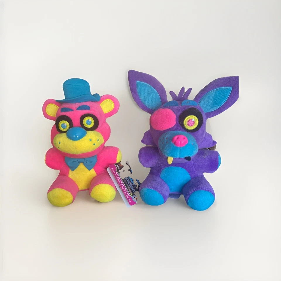 Funko FNAF Five Nights at Freddy's Rosa Púrpura 8" Neón LUZ NEGRA Peluche Lote 2017 Foto 1 de 4