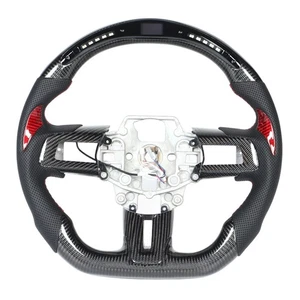 ˘Carbon Fiber LED Display Shift Lights Steering Wheel Perforated Leather For - Picture 1 of 12