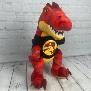 Build a Bear Red Raptor Plush Animal Dinosaur T Rex No Sound roar shirt 19" - Picture 1 of 12