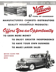1940er WILLSON'S MONARCH LABORATORIES/EDGERTON, WI ~ RESTPOSTENPROSPEKT - Bild 1 von 4