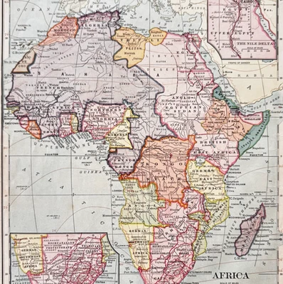 1898 Map Africa Continent Victorian History Geography Atlas Print DWXX1 - Image 1 of 2