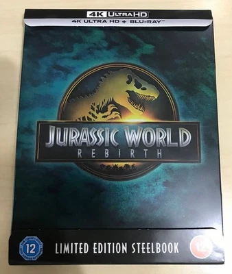 JURASSIC PARK REBIRTH, 4K UHD & REGION FREE BLU RAY 2 DISK STEELBOOK WITH J CARD - Image 1 of 4