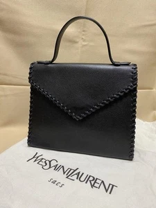 Saint Laurent Hand Bag Tote Purse Leather Black Authentic - Picture 1 of 24