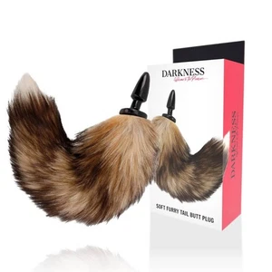 Darkness - Coda Naturale con Plug Anale in Silicone 10 CM - Foto 1 di 5