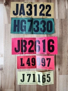 5 Vintage Michigan Deer Hunting License Back Tags 1950 1951 1952 1954 1964 - Picture 1 of 11