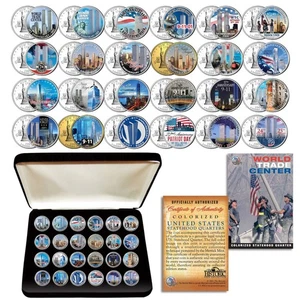 * COMPLETE SET * WTC 9/11 MINT NEW YORK STATE Quarter 24-Coin Set w/BOX - USA250 - Picture 1 of 3