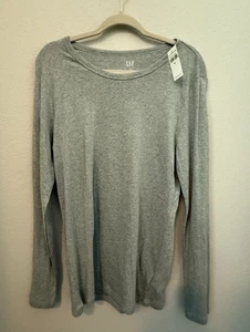 T-shirt donna GAP grigio erica manica lunga girocollo classica preferita nuova con etichetta taglia XL - Foto 1 di 5
