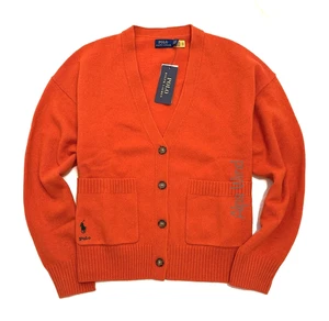Polo Ralph Lauren Women Wool Blend V-Neck Cardigan in Orange NWT$398 - Picture 1 of 8