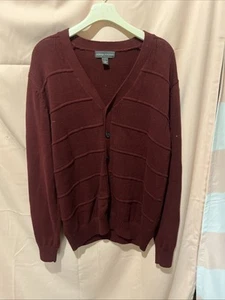 Vintage Tricots St Raphael Cardigan Sweater Wool Sz L Academia Grandpa 80s - Picture 1 of 6