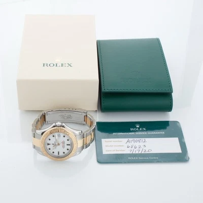 Reloj Rolex Yacht-Master 68623 2 tonos para hombre/dama con caja y tarjeta de servicio Foto 1 de 4