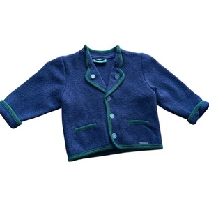Vtg Giesswein Austria Blue Boiled Wool Kids Coat Jacket Size 6 Nice! - Picture 1 of 13
