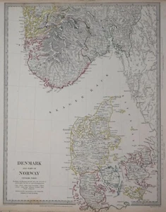 DINAMARCA Y PARTE DE NORUEGA.. PARA EL SDUK, PUBLICADO EN 1833. - Imagen 1 de 1