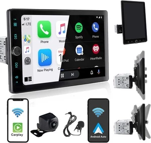 Estéreo Bluetooth Coche Pantalla Rotativa 10.5" 1DIN Apple Carplay Android Auto - Imagen 1 de 8