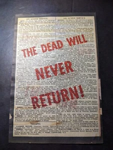 Germany WWII Aerial Leaflet for US Soldiers Dead Never Return POWs Will 4 - Picture 1 of 2