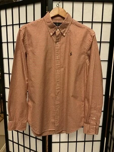 Polo Ralph Lauren Button Up Shirt Mens L Red Check Long Sleeve Heavy Cotton - Picture 1 of 5