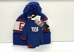 New York Giants Mütze & Handschuhe blau, rot, weiß Set - Bild 1 von 6