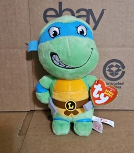 Ty Beanie Teenage Mutant Ninja Turtle Leonardo 6" 15cm 2016 New ! Beanie Babies - Picture 1 of 2